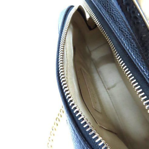 CHANEL Quilted CC GHW Carry Around Bowling 2 Way Bag A91906 Caviar Leather Black