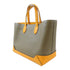 HERMES PHW Maxibox Cabas Hand Bag Evercolor Leather Gris/Yellow