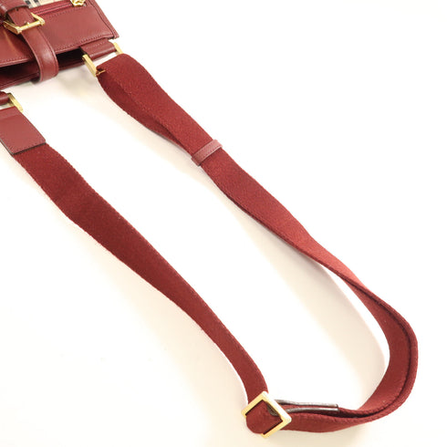 BURBERRY GHW Shoulder Bag Red/Beige/Wine Canvas