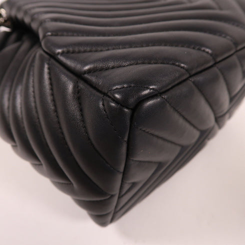 CHANEL CC sHW Bucket Chain Shoulder Bag Calfskin Leather Black