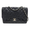 CHANEL Quilted CC SHW Classic Jumbo Chain Shoulder Bag Leather Black