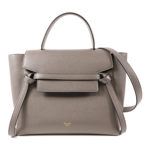 CELINE GHW Micro Belt Bag 2 Way Shoulder Bag Handbag 189153 Calfskin Leather