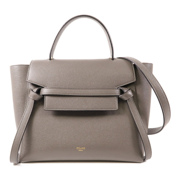 CELINE GHW Micro Belt Bag 2 Way Shoulder Bag Handbag 189153 Calfskin Leather