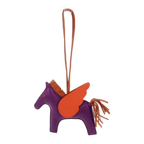 HERMES Rodeo Pegase MM Charm Veau Swift Anemone/Red
