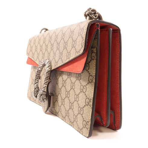GUCCI GG SHW Dionysus Shoulder Bag 400249 Coated Canvas Brown Red