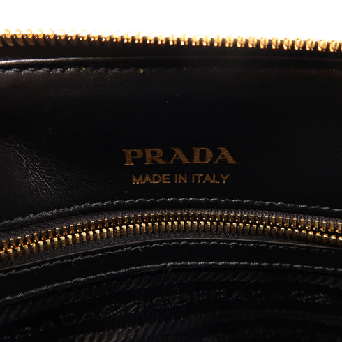 PRADA GHW Shoulder Bag 2way Shoulder Hand Bag Calfskin Leather 1BA143 Black