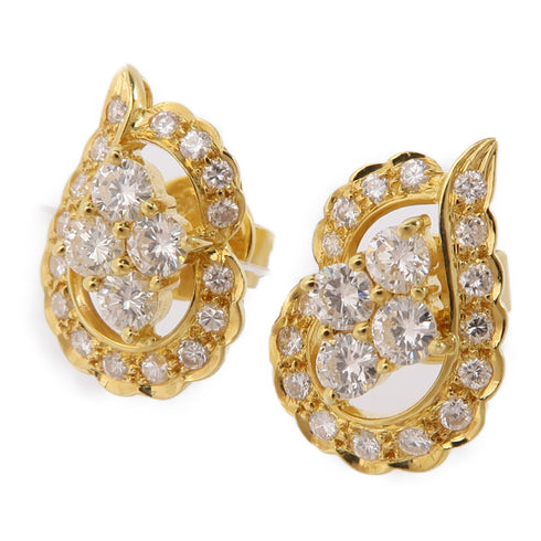 JEWELRY Diamond Earrings 18K Yellow Gold