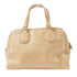 COACH GHW Shoulder Bag Calfskin Leather Beige