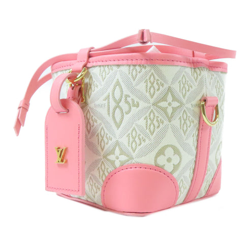 LOUIS VUITTON LV GHW Noe Purse Shoulder Bag M81112 Canvas Beige/Pink