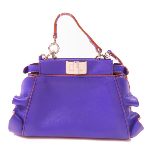 FENDI SHW 2 Way bag Calfskin Leather Purple