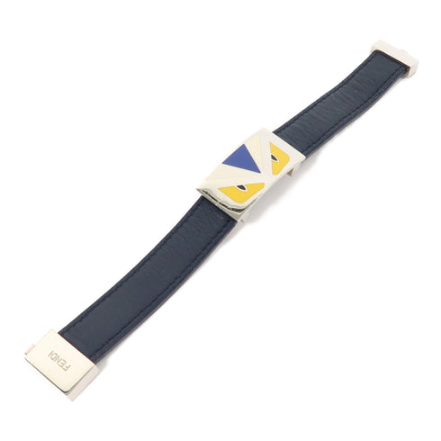 FENDI SHW Bracelet Calfskin Leather Blue