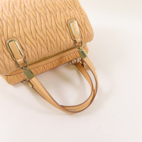 COACH GHW 2 Way Shoulder Handbag Calfskin Leather