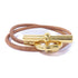 HERMES Glenan Choker Calfskin Leather Brown