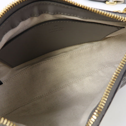 GUCCI GG GHW GG Matelasse Shoulder Bag 735049 Calfskin Leather Grey