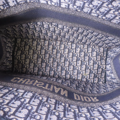 Christian Dior CD Dior Tote Bag Shoulder Handbag Canvas Navy Blue Beige