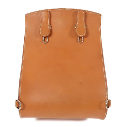 HERMES PHW Vintage Backpack Rucksack Barenia Leather Brown