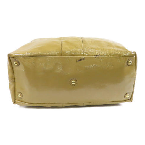 YVES SAINT LAURENT YSL GHW Shoulder Bag Patent Leather Brown