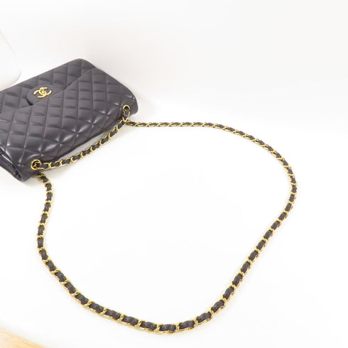 CHANEL CC GHW Chain Shoulder Bag Lambskin Leather Black v4