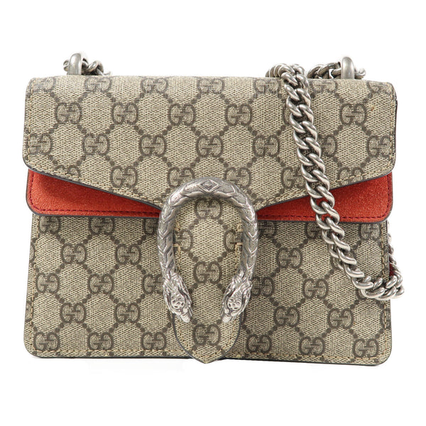GUCCI GG SHW Dionysus Chain Shoulder Bag 421970 GG Supreme Brown/Red