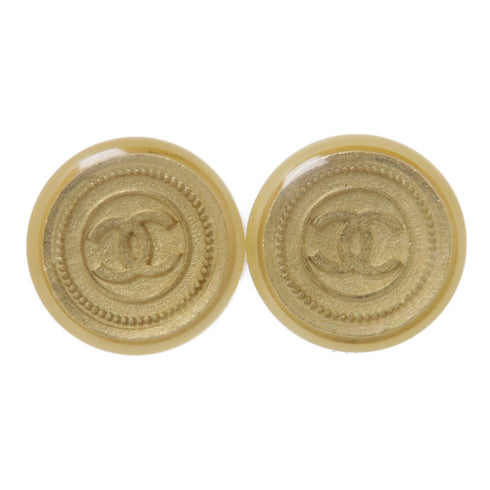 CHANEL CC Earrings PVC Gold