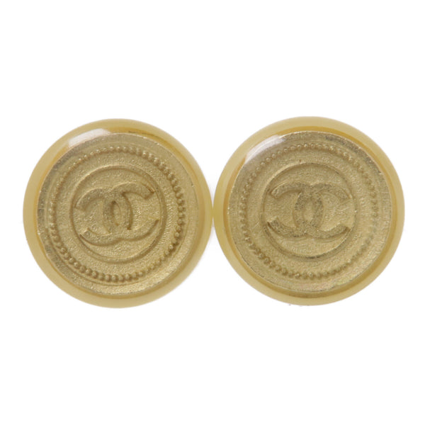 CHANEL CC Earrings PVC Gold