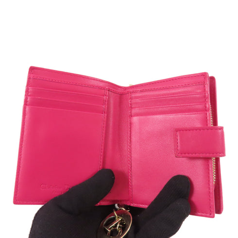 Christian Dior CD GHW Lady Wallet Leather Pink