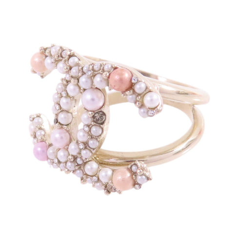 CHANEL CC Ring US#6.75 C20K Metal PVC