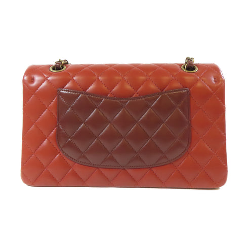 CHANEL Quilted CC GHW Classic 25cm Chain Shoulder Bag Lambskin Leather Red