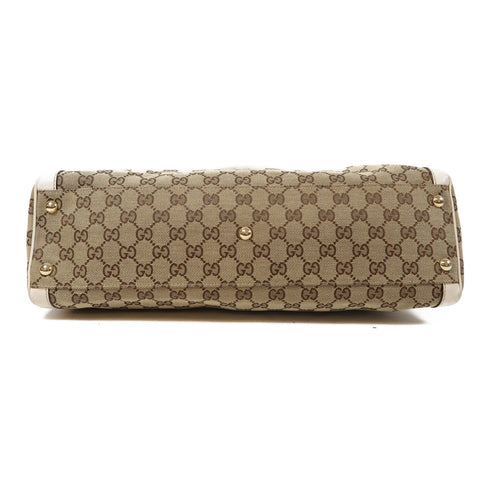 GUCCI GG GHW Tote Bag Shoulder Bag 189823 Canvas Brown/White