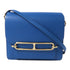 HERMES GHW Mini Roulis Shoulder Bag Evercolor Leather Blue