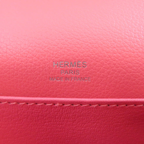 HERMES PHW Mini Roulis Shoulder Bag Evercolor Leather Rose Azalee Pink