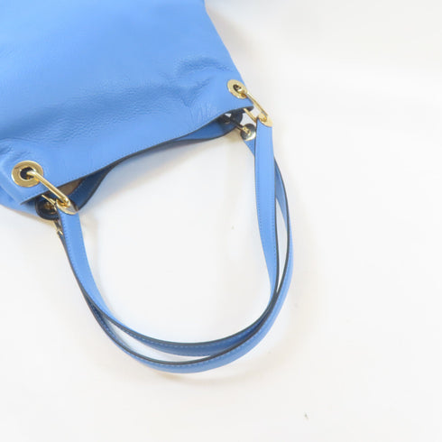 Michael Kors MK GHW Raven Shoulder Handbag MK30H6GRXE3L Calfskin Leather Blue