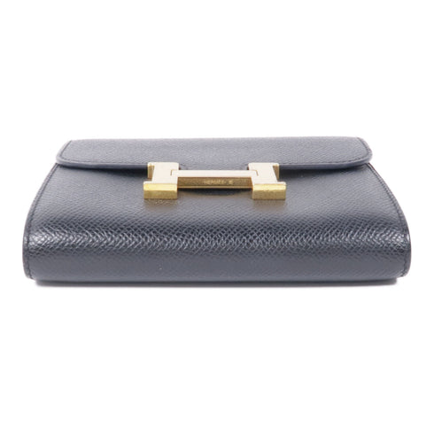 HERMES GHW Constance Wallet Veau Epsom Leather Noir
