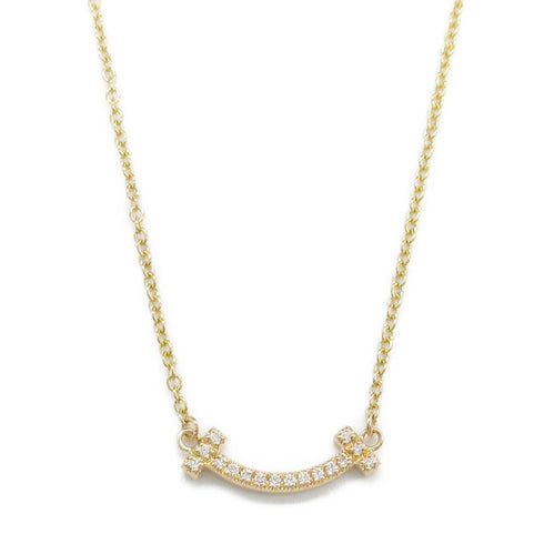 TIFFANY&CO T Smile Mini Diamond Necklace 18K Pink Gold