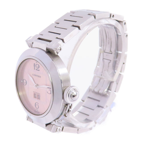 CARTIER Pasha Automatic Wrist Watch Stainless Steel C2475 Pink