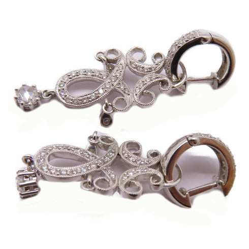 FINE JEWELRY 1.20ct 0.52ct Diamond Earrings 18K White Gold 8.0g