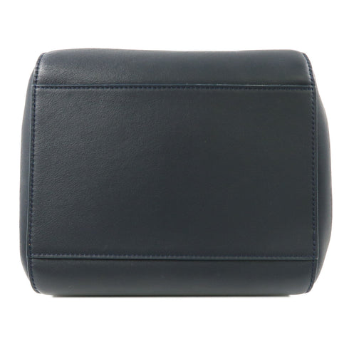 LOEWE GHW Hammock Nugget 2 Way Shoulder Handbag Calfskin Leather Navy