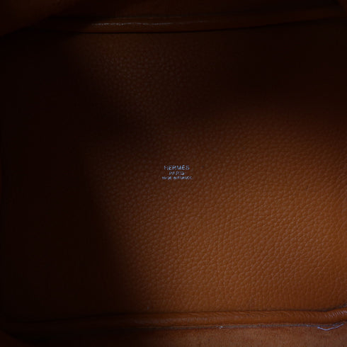 HERMES PHW Picotin MM Hand Bag/Tote Bag Clemence/Swift Leather Feu/Rouge Grenat