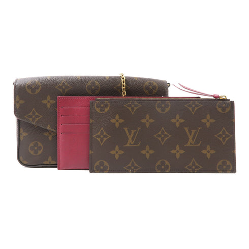 LOUIS VUITTON LV GHW Pochette Felicie Chain Shoulder Bag M61276 Monogram Brown v3