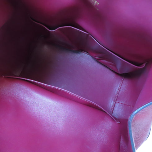 HERMES GHW Tool Box 20CM Hand-Turned 2 Way Shoulder Bag Clemence Rouge Grenade