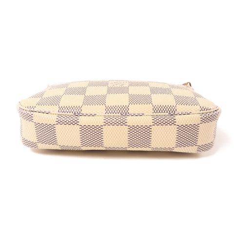 LOUIS VUITTON LV GHW Mini Pochette Accessoires Handbag N58010 Damier Azur White