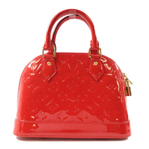LOUIS VUITTON LV GHW Alma BB 2 Way Shoulder Bag M91606 Monogram Vernis Red