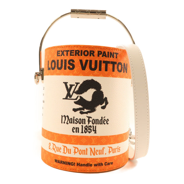 LOUIS VUITTON Monogram Paint Can 2 way Shoulder Bag White/Orange M81590