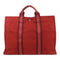 HERMES PHW Fourre Tout MM Hand Bag/Tote Bag Canvas Red