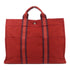 HERMES PHW Fourre Tout MM Hand Bag/Tote Bag Canvas Red