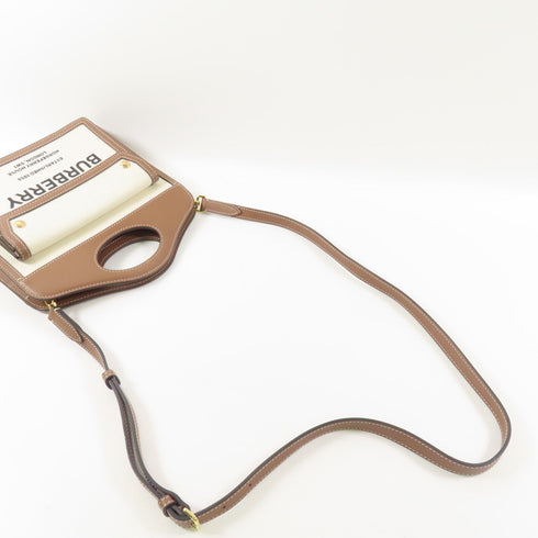 BURBERRY Mini Pocket 2 Way Shoulder Bag Canvas