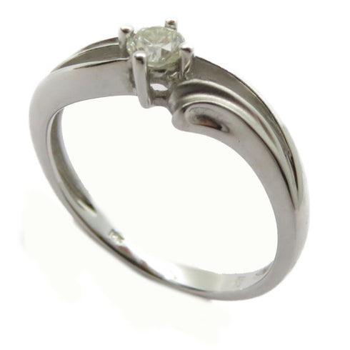 FINE JEWELRY 0.18ct Diamond Ring 18K White Gold US#5.25