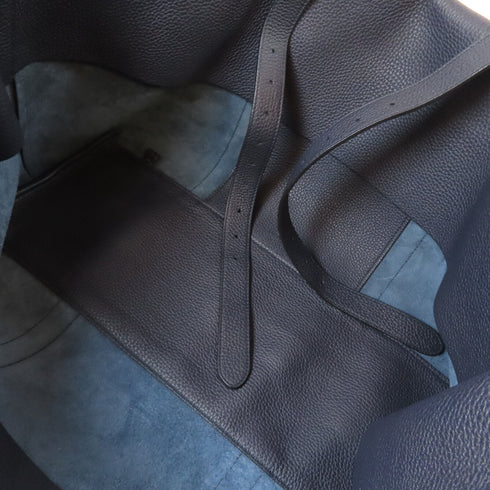 GUCCI GG SHW Tote Bag Calfskin Leather Navy