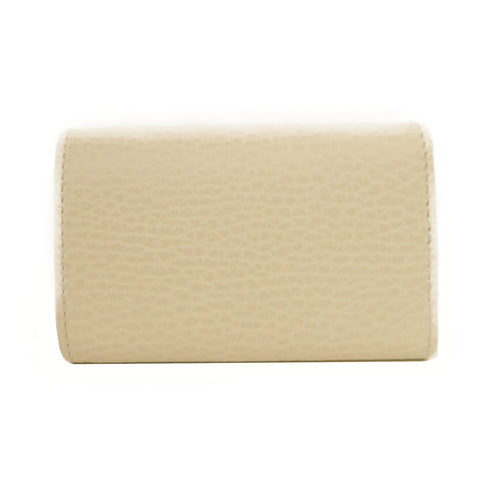 GUCCI GG Marmont Key Holder Case 456118 Calfskin Leather White