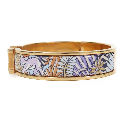 HERMES Clic H Bangle Metal Gold/Muticolor